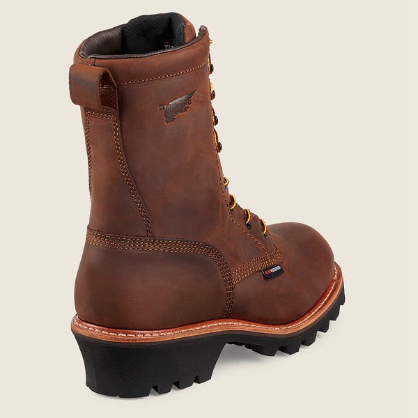 Red Wing Iş Botu Erkek - Loggermax - 9-Inch Insulated Waterproof Soft Toe - Kahverengi - 36LBVNJZG